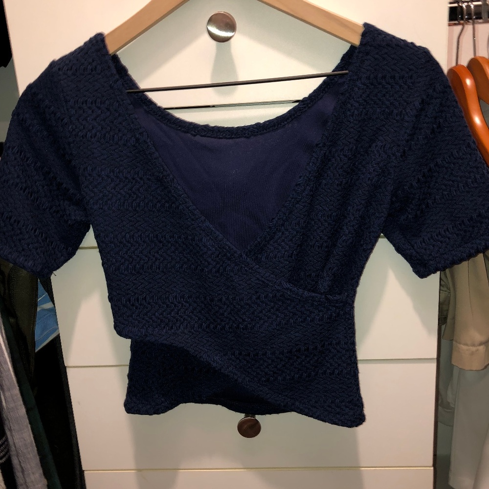 Stitched Pattern Top with Cross Back - Picture 2 of 4